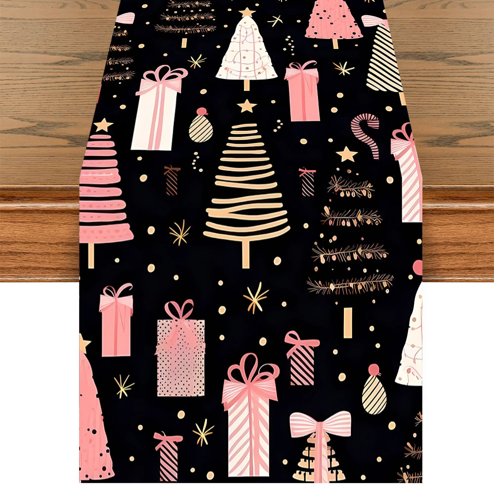 Christmas Table Runner - Caminho de Mesa de Natal Rosa