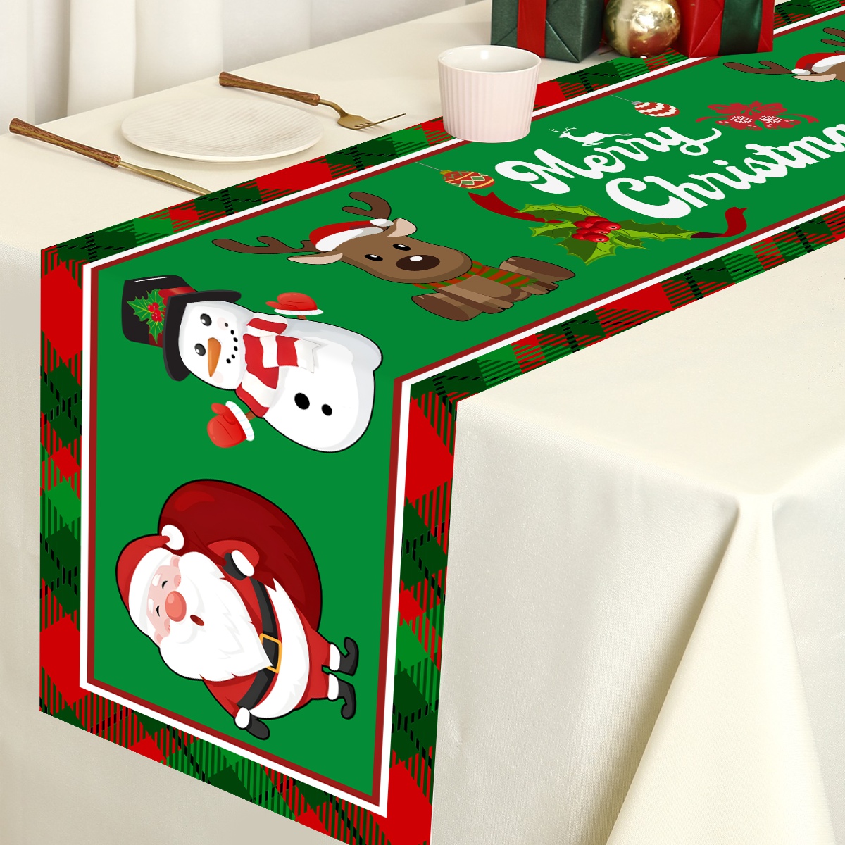 Corredores De Mesa De Poliéste - Christmas Table Runner avaliação e preço