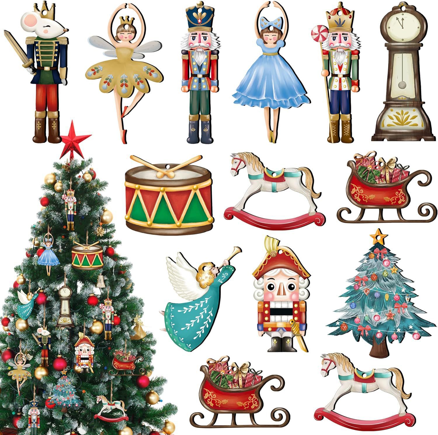12 pçs/set quebra-nozes de mad - Nutcracker Figurine avaliação e preço